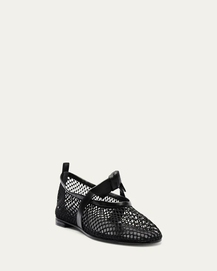 Clarita Bow Fishnet Ballerina Flats - Image 5