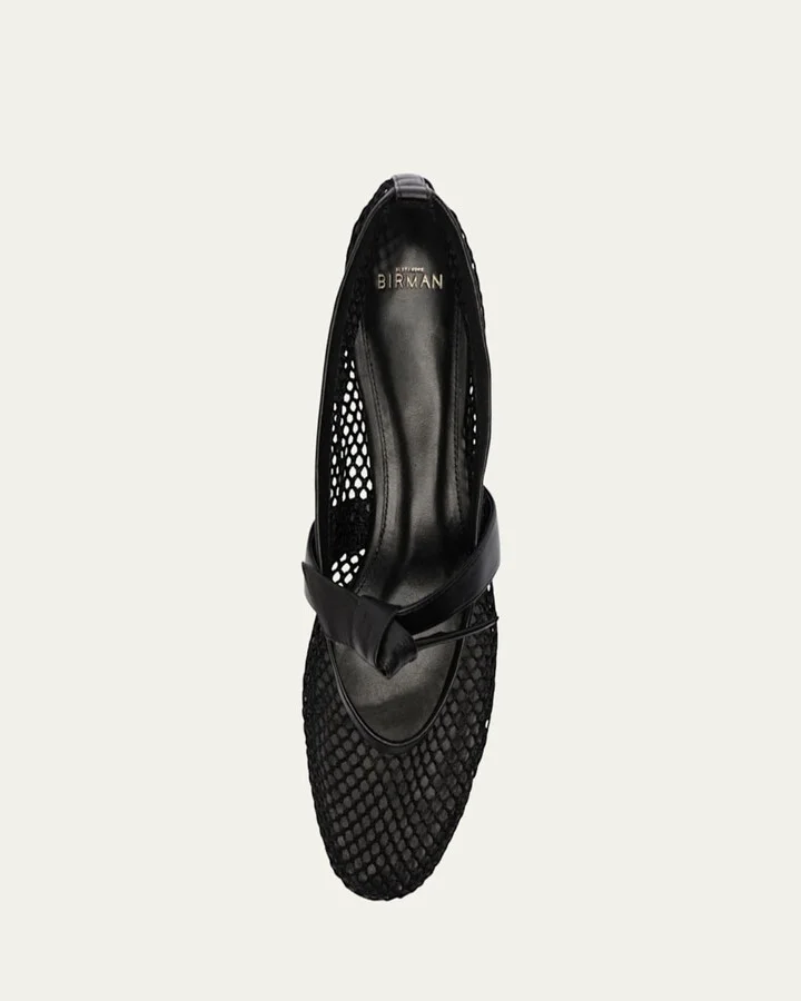Clarita Bow Fishnet Ballerina Flats - Image 6