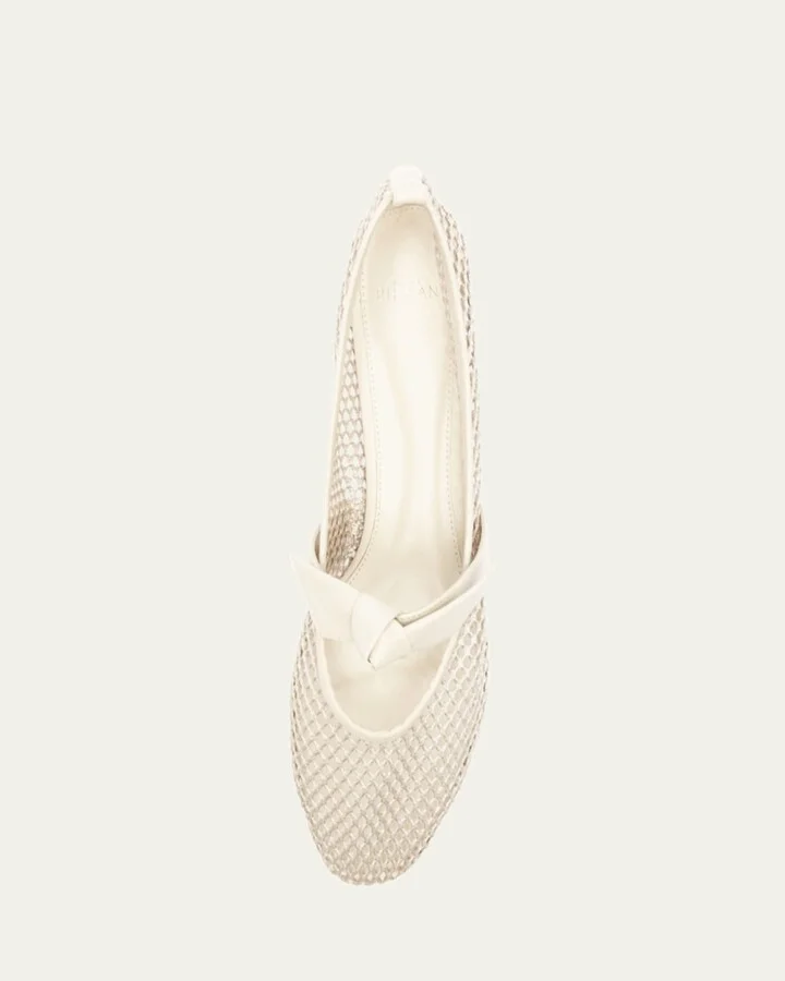 Clarita Bow Fishnet Ballerina Flats - Image 2