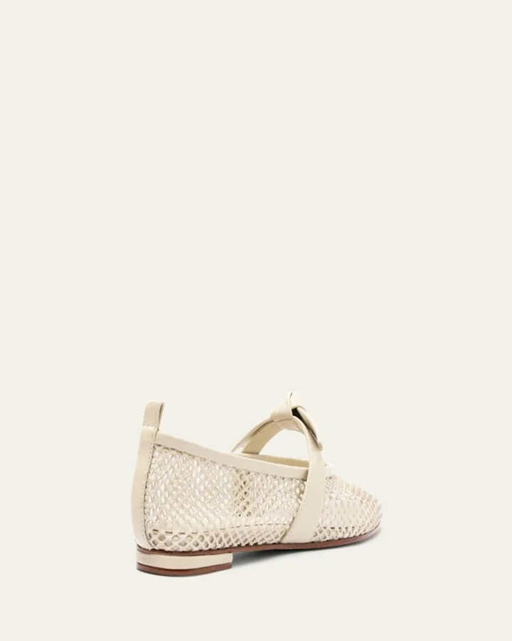 Clarita Bow Fishnet Ballerina Flats - Image 4