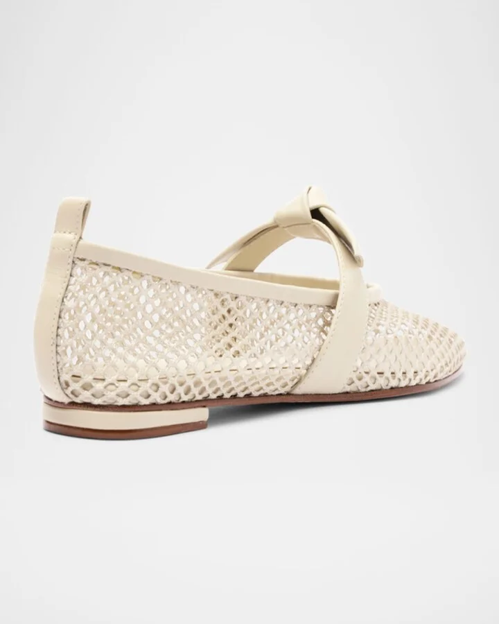Clarita Bow Fishnet Ballerina Flats - Image 6