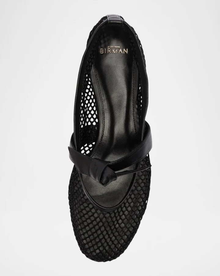 Clarita Bow Fishnet Ballerina Flats - Image 4