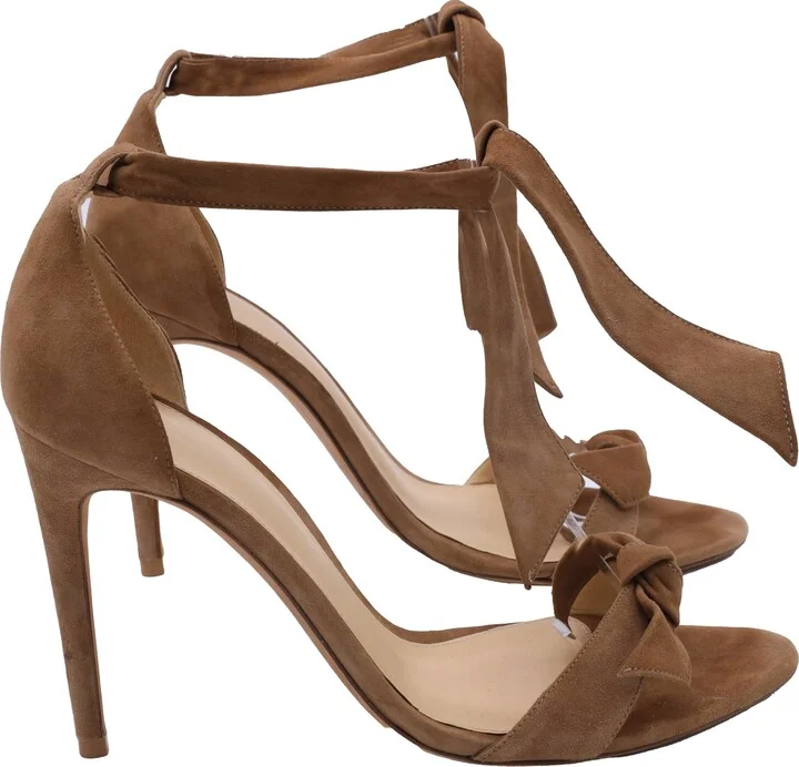 Clarita Bow Sandals in Brown Suede