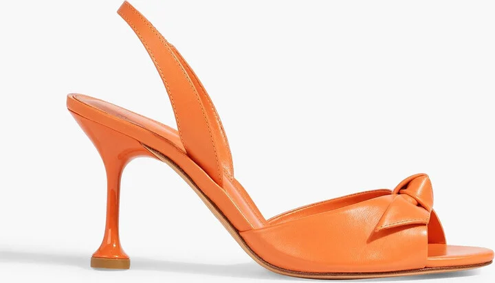Clarita Easy bow-detailed leather slingback sandals