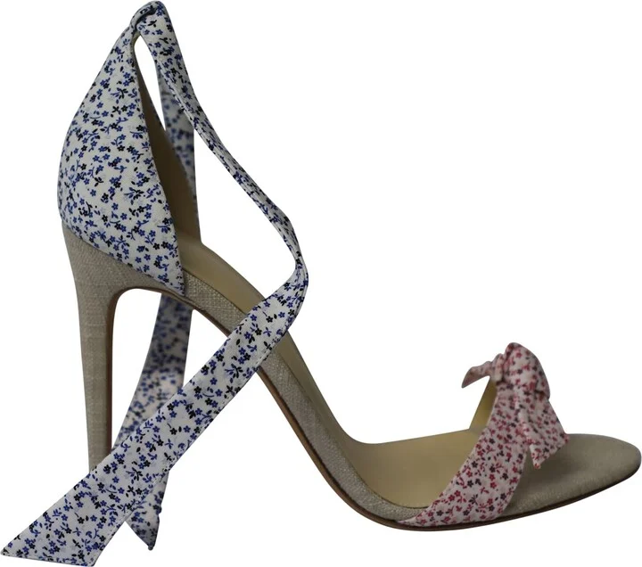Clarita Floral Knotted Heels in Multicolor Cotton