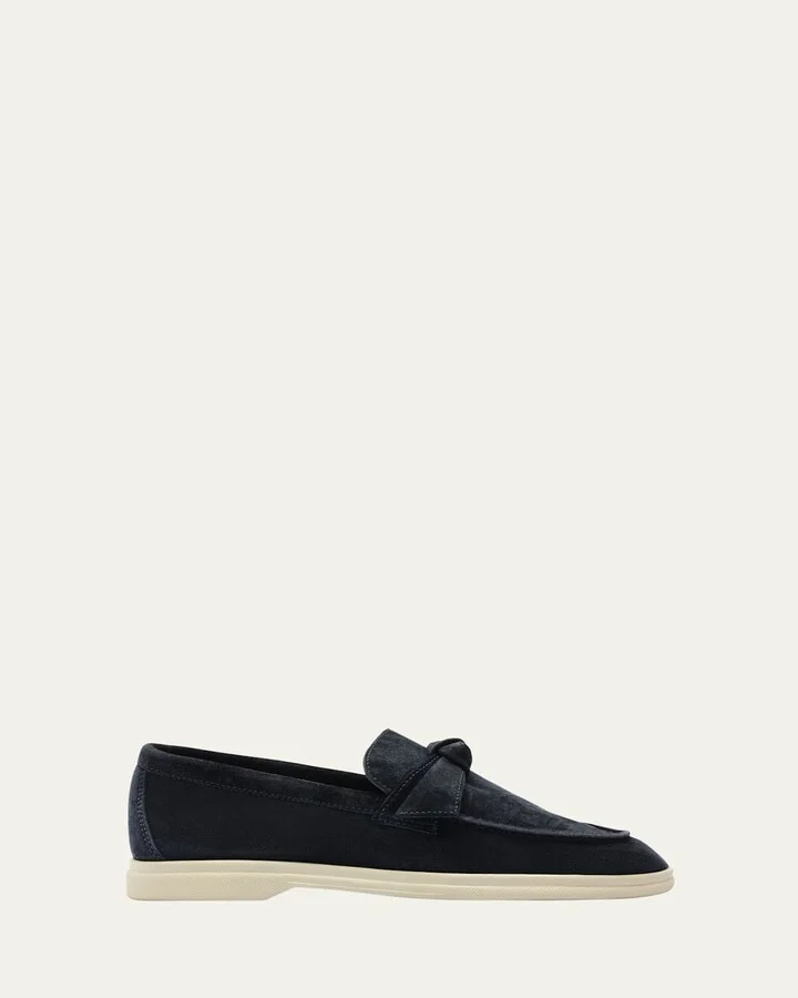 Clarita Knotted Suede Loafers