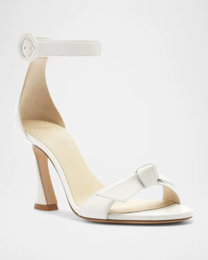 Clarita Leather Bow Ankle-Strap Sandals - Image 3
