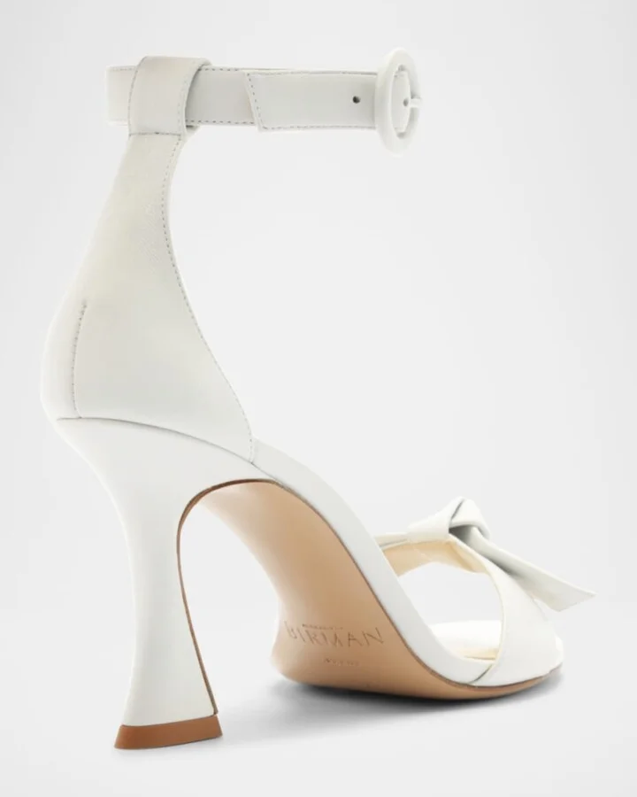 Clarita Leather Bow Ankle-Strap Sandals - Image 9