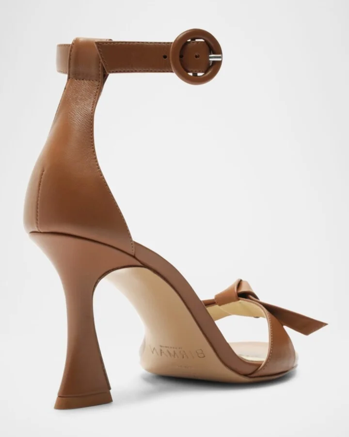 Clarita Leather Bow Ankle-Strap Sandals - Image 4