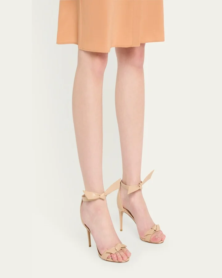 Clarita Leather Bow Ankle-Strap Sandals - Image 10