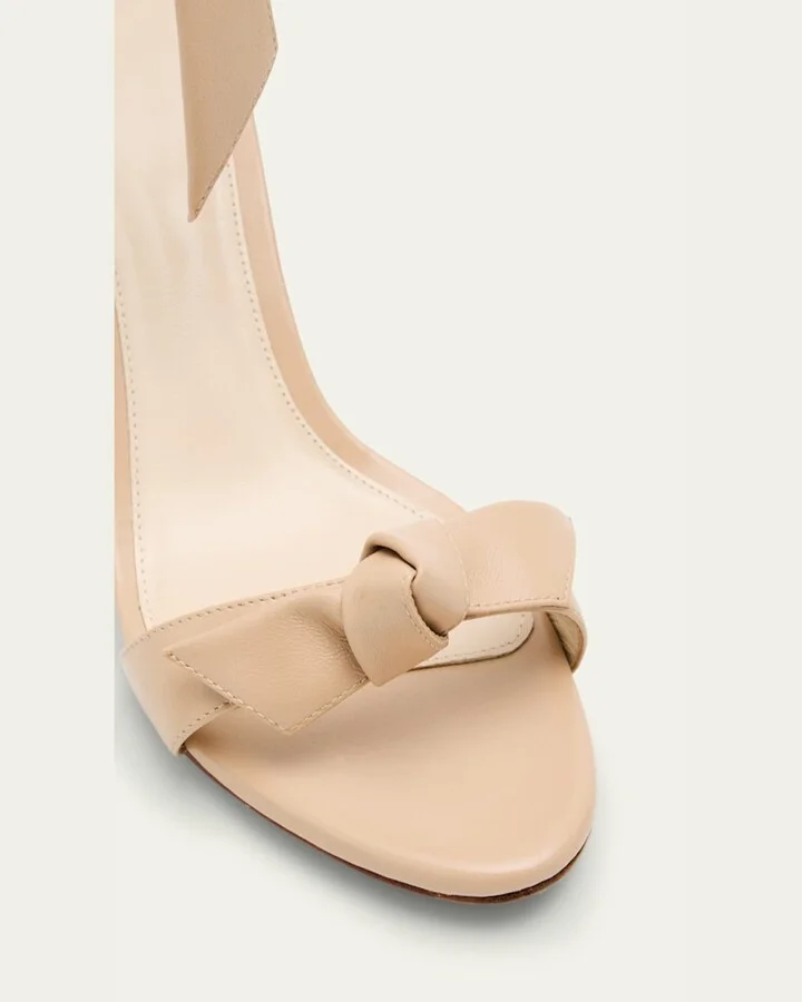 Clarita Leather Bow Ankle-Strap Sandals - Image 11