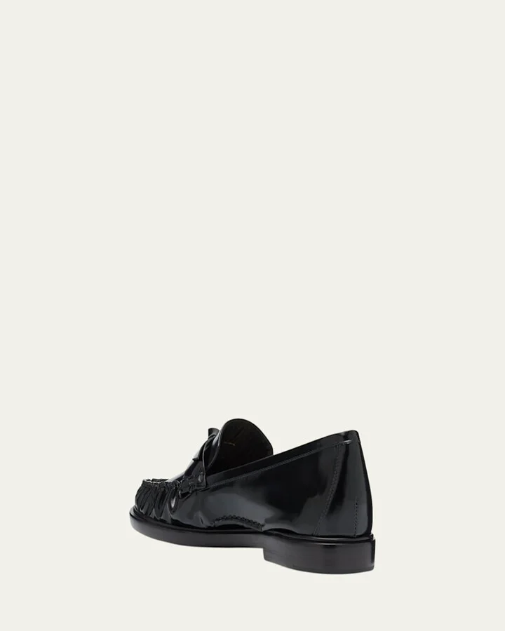 Clarita Leather Bow Loafers - Image 3