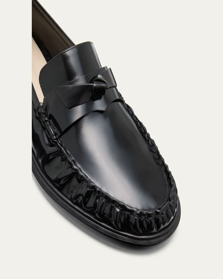 Clarita Leather Bow Loafers - Image 5