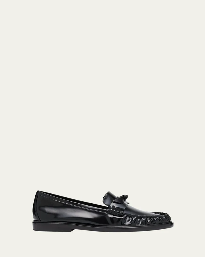 Clarita Leather Bow Loafers
