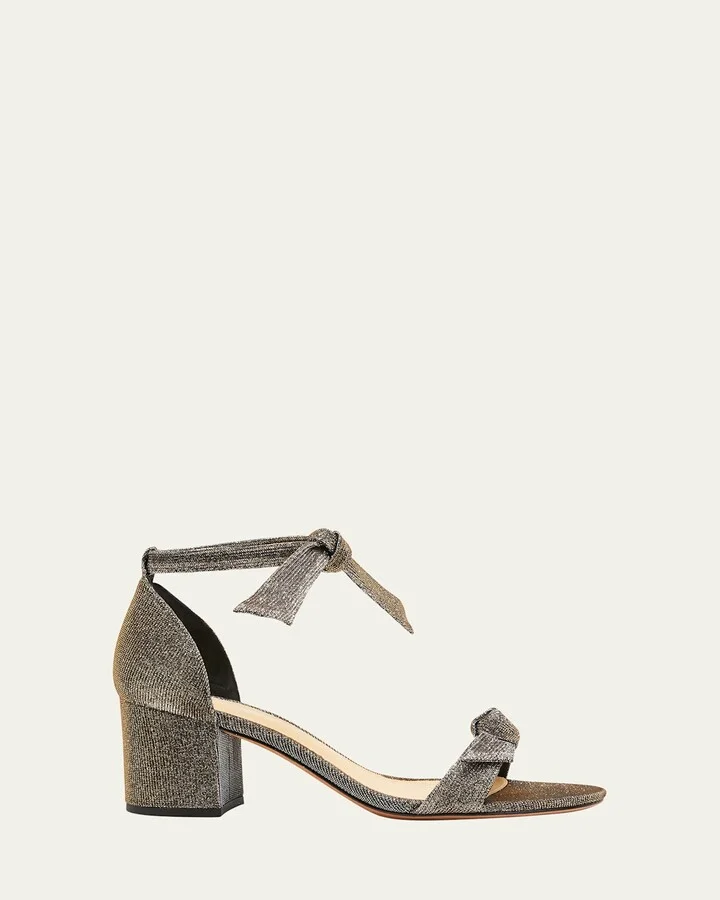 Clarita Metallic Ankle-Bow Sandals