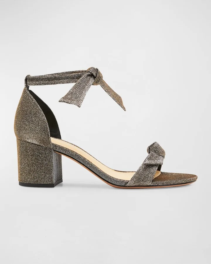 Clarita Metallic Ankle-Bow Sandals