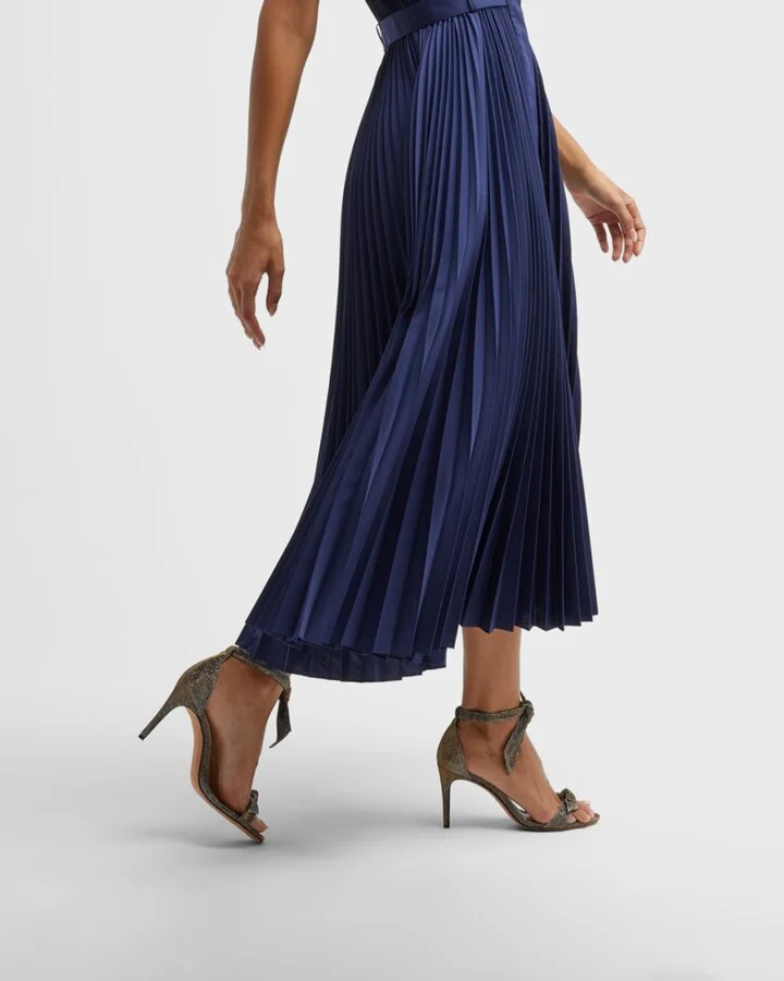 Clarita Mid-Heel Metallic Evening Fabric Sandals - Image 3