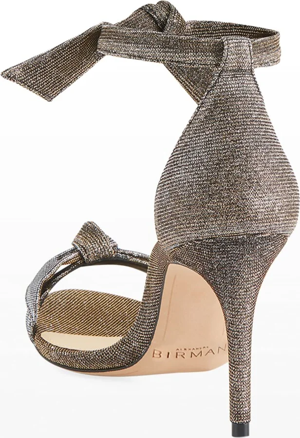 Clarita Mid-Heel Metallic Evening Fabric Sandals - Image 4