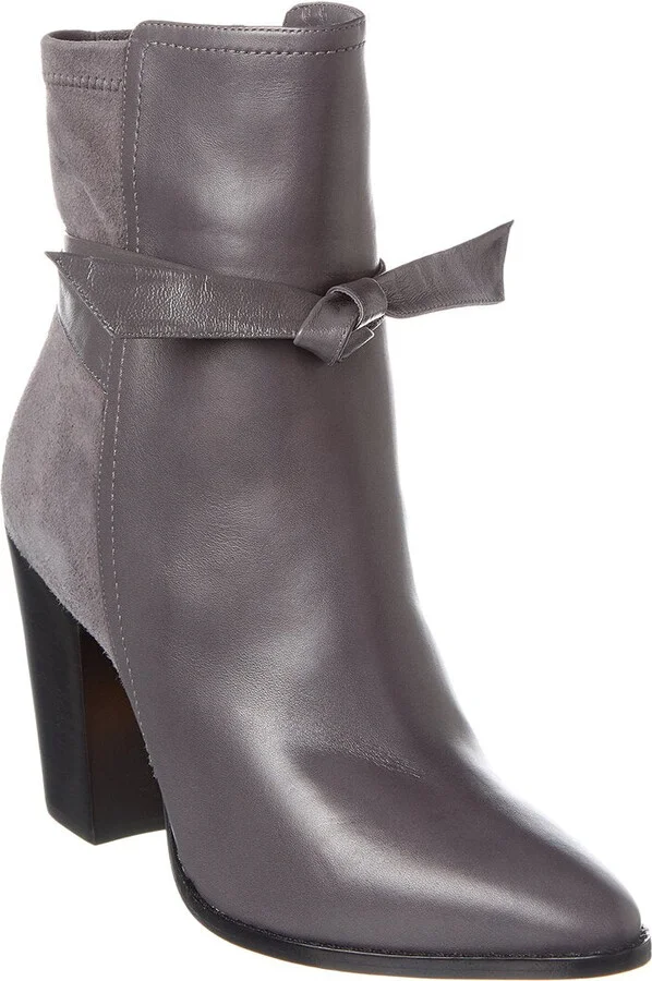 Clarita Tie 90 Leather & Suede Bootie