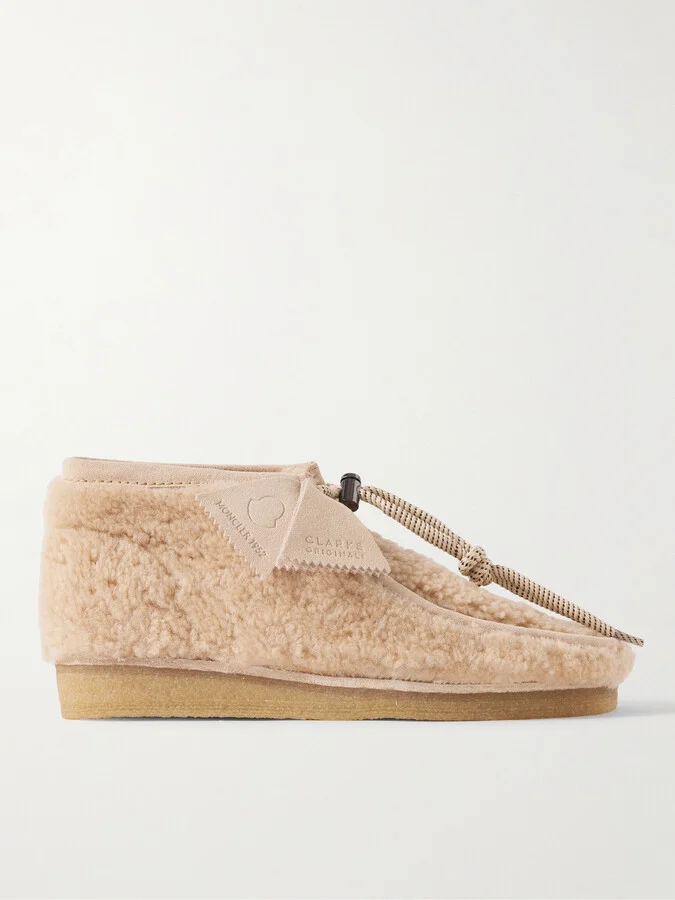 + Clarks 2 Moncler 1952 Wallabee Suede-Trimmed Faux Shearling Chukka Boots