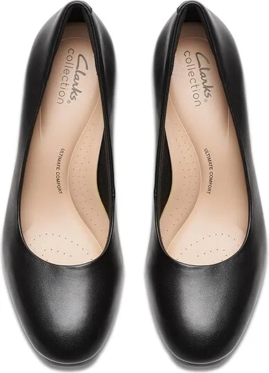 Clarks Ambyr 2 Braley High Women's Heels Black Leather : 9 B - Medium, Leather/Rubber - Image 2