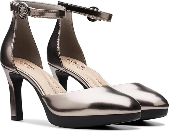 Clarks Ambyr 2 Cove High Women's Heels Gun Metal Synthetic : 11 B - Medium, Rubber/Synthetic