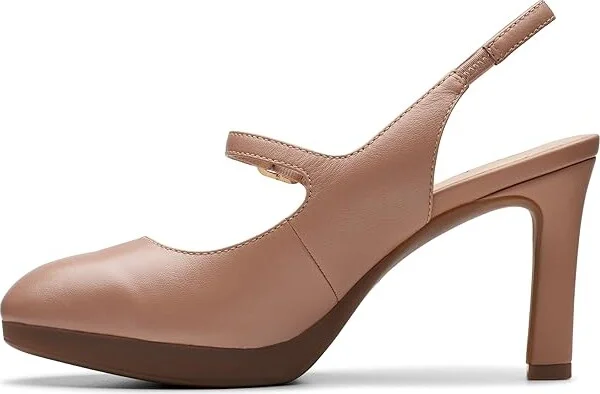 Clarks Ambyr 2 Grace High Women's Heels Warm Beige Leather : 12 B - Medium, Leather/Rubber - Image 5