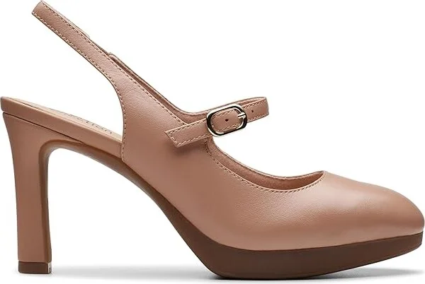 Clarks Ambyr 2 Grace High Women's Heels Warm Beige Leather : 12 B - Medium, Leather/Rubber - Image 6