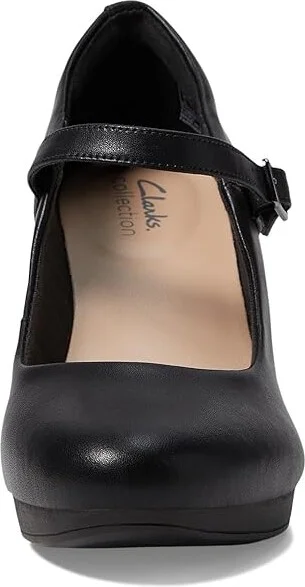 Clarks Ambyr Shine Women's Shoes Black Leather : 7.5 B - Medium - Image 2