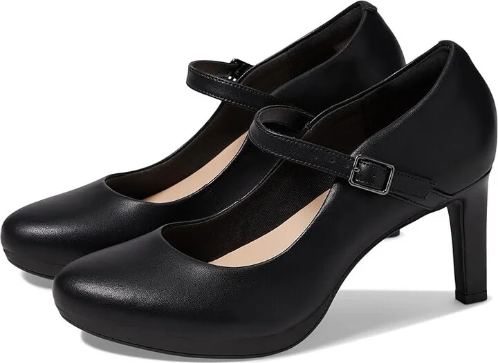 Clarks Ambyr Shine Women's Shoes Black Leather : 7.5 B - Medium