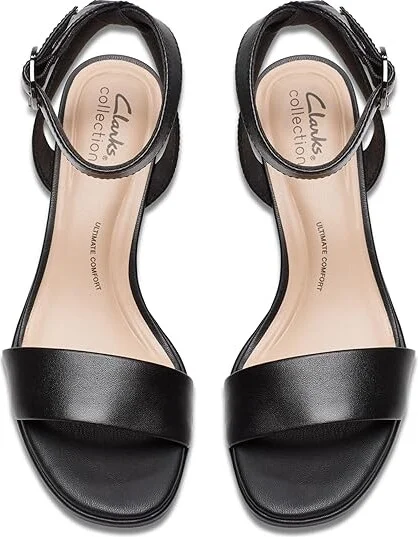 Clarks AmbyrLyn Bay Women's Sandals Black Leather : 10 B - Medium, Leather/Rubber - Image 2