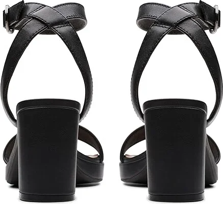 Clarks AmbyrLyn Bay Women's Sandals Black Leather : 10 B - Medium, Leather/Rubber - Image 4