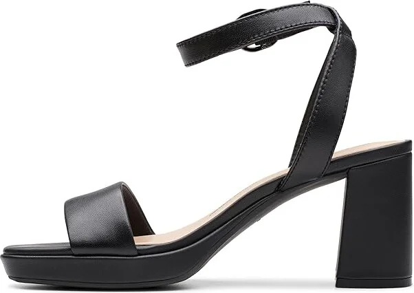 Clarks AmbyrLyn Bay Women's Sandals Black Leather : 10 B - Medium, Leather/Rubber - Image 5