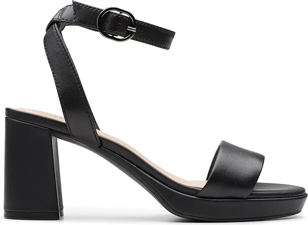 Clarks AmbyrLyn Bay Women's Sandals Black Leather : 10 B - Medium, Leather/Rubber - Image 6
