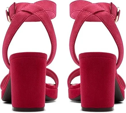 Clarks AmbyrLyn Bay Women's Sandals Fuchsia Suede : 8.5 B - Medium, Leather/Rubber - Image 4
