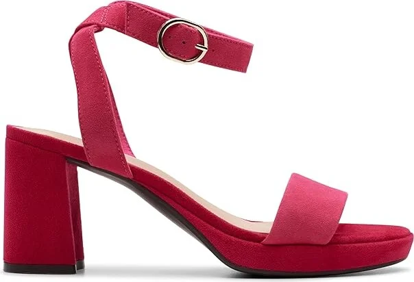 Clarks AmbyrLyn Bay Women's Sandals Fuchsia Suede : 8.5 B - Medium, Leather/Rubber - Image 6