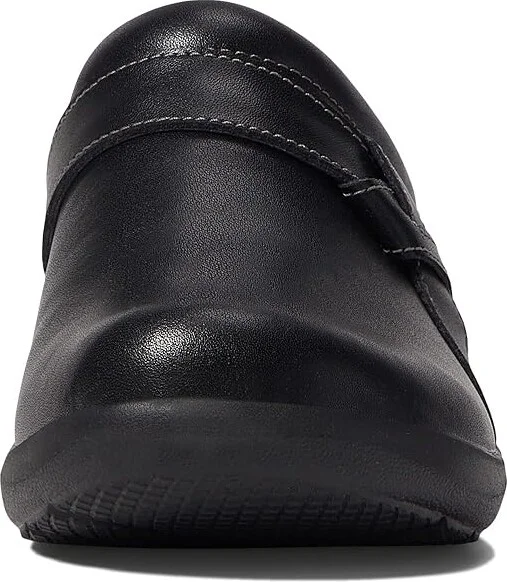 Clarks Angie Mist Women's Clog/Mule Shoes Black Leather : 5 B - Medium - Image 2