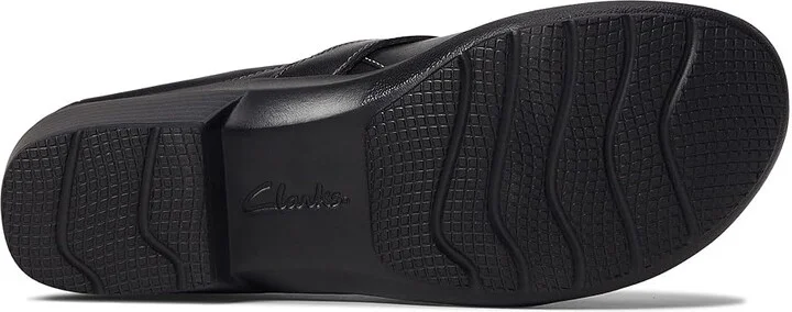 Clarks Angie Mist Women's Clog/Mule Shoes Black Leather : 5 B - Medium - Image 3