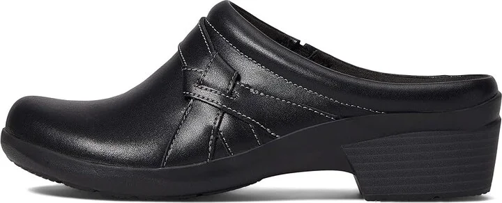 Clarks Angie Mist Women's Clog/Mule Shoes Black Leather : 5 B - Medium - Image 5