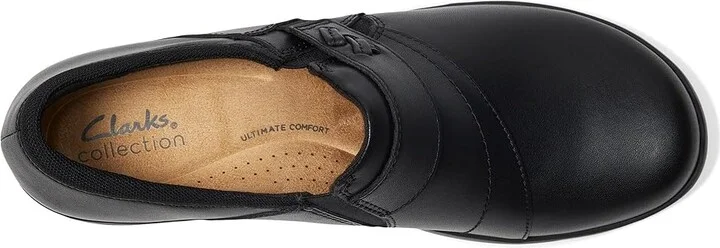 Clarks Angie Pearl Women's Shoes Black Leather : 5 B - Medium - Image 2