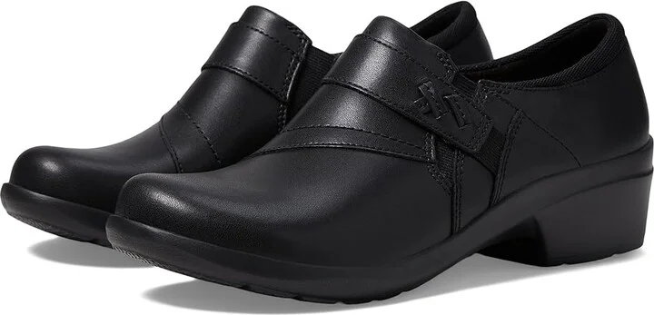 Clarks Angie Pearl Women's Shoes Black Leather : 5 B - Medium