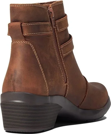Clarks Angie Spice Women's Boots Dark Tan Leather : 6 B - Medium - Image 4