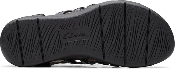 Clarks April Belle Women's Sandals Black Leather : 8 A - Narrow - Image 3