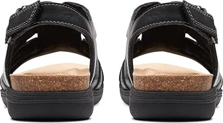 Clarks April Belle Women's Sandals Black Leather : 8 A - Narrow - Image 6