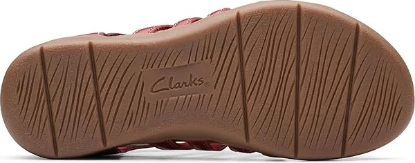 Clarks April Belle Women's Sandals Red Leather : 11 B - Medium - Image 3