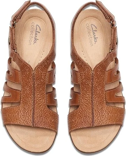 Clarks April Belle Women's Sandals Tan Leather : 5.5 B - Medium - Image 2