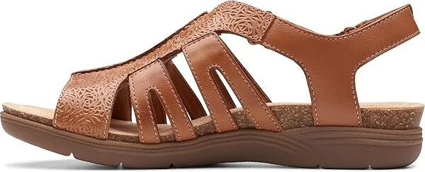 Clarks April Belle Women's Sandals Tan Leather : 5.5 B - Medium - Image 5