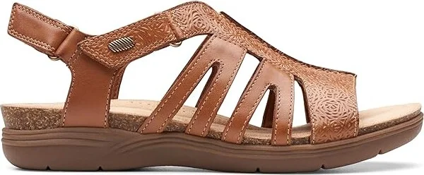 Clarks April Belle Women's Sandals Tan Leather : 5.5 B - Medium - Image 6