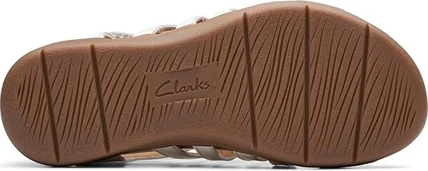 Clarks April Belle Women's Sandals White Leather : 11 A - Narrow - Image 3