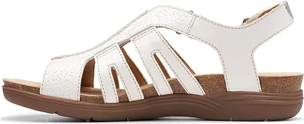 Clarks April Belle Women's Sandals White Leather : 11 A - Narrow - Image 5